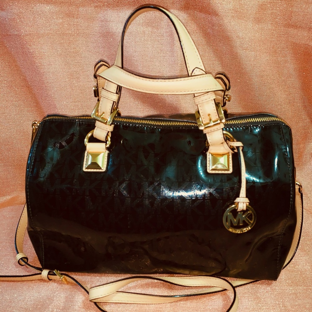 MICHAEL KORS GRAYSON SATCHEL BLACK 👜💥✨🌸